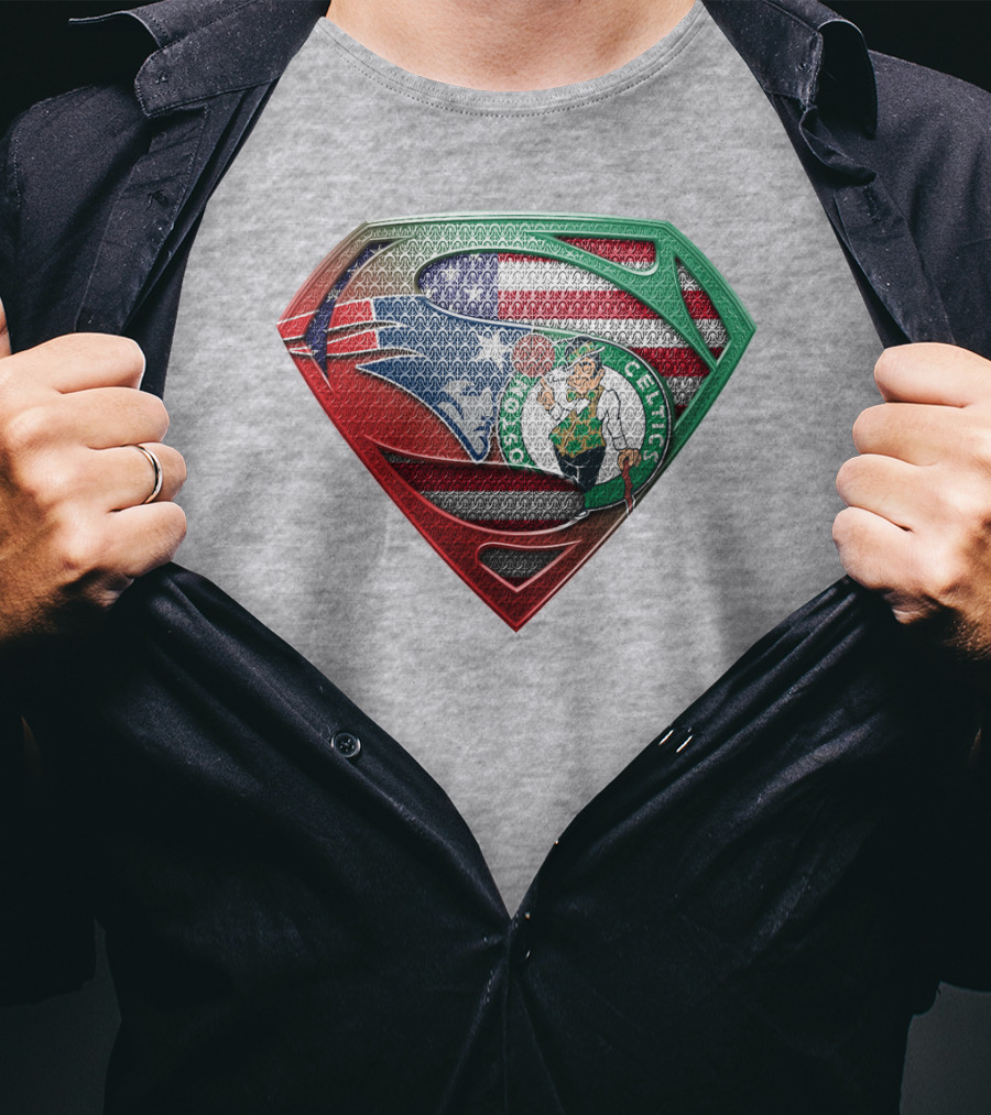 Superman Boston Celtics American Flag T-Shirt