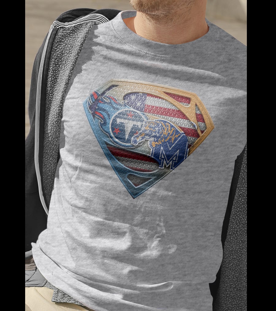 Memphis Tigers American Flag Superman Shield T-Shirt