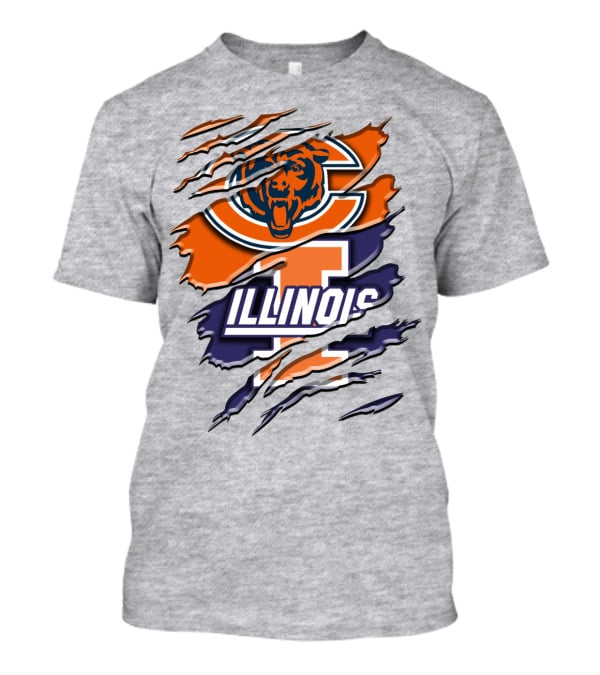 Chicago Bears Illinois Fighting Illini Mashup Rah T-Shirt