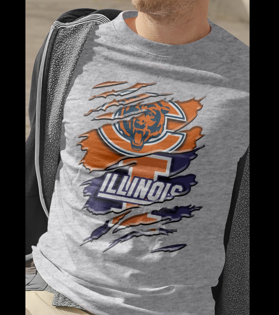 Chicago Bears Illinois Fighting Illini Mashup Rah T-Shirt