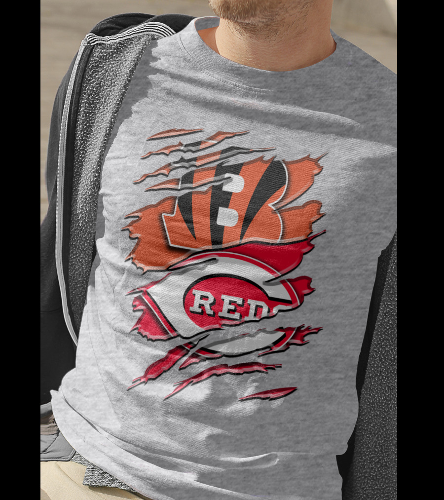 Bengals Reds Ripped Claw T-Shirt