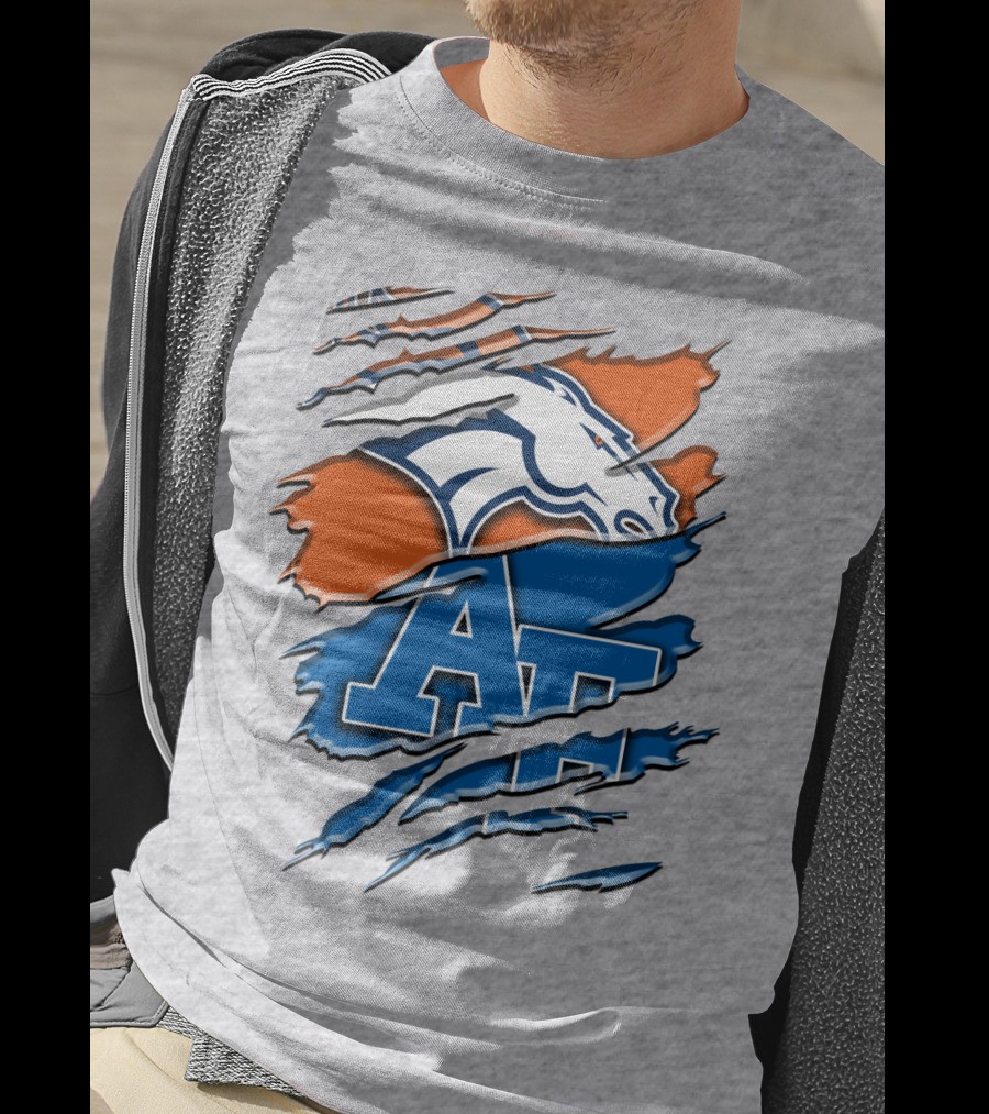 Denver Broncos And Air Force Falcons Logo Mashup Rah 015 T-Shirt