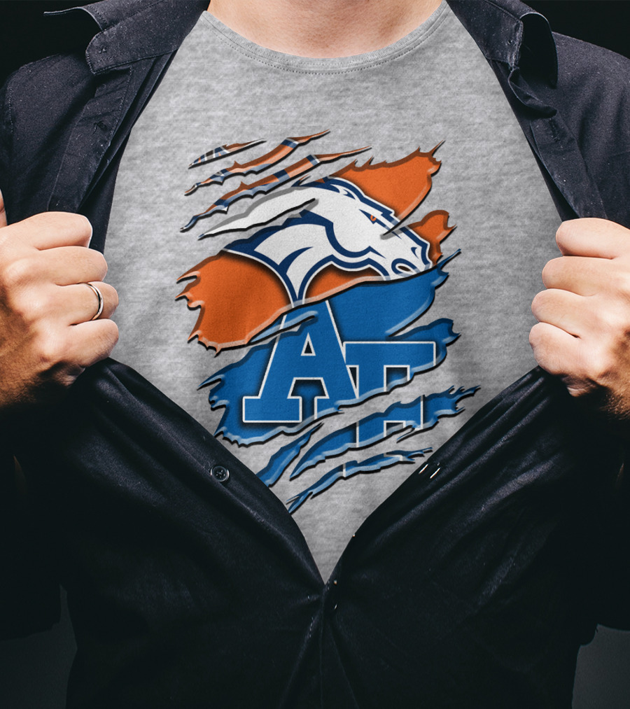 Denver Broncos And Air Force Falcons Logo Mashup Rah 015 T-Shirt