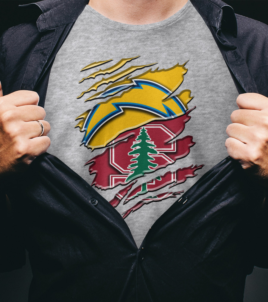 Los Angeles Chargers And Stanford Cardinal Rah 034 T-Shirt