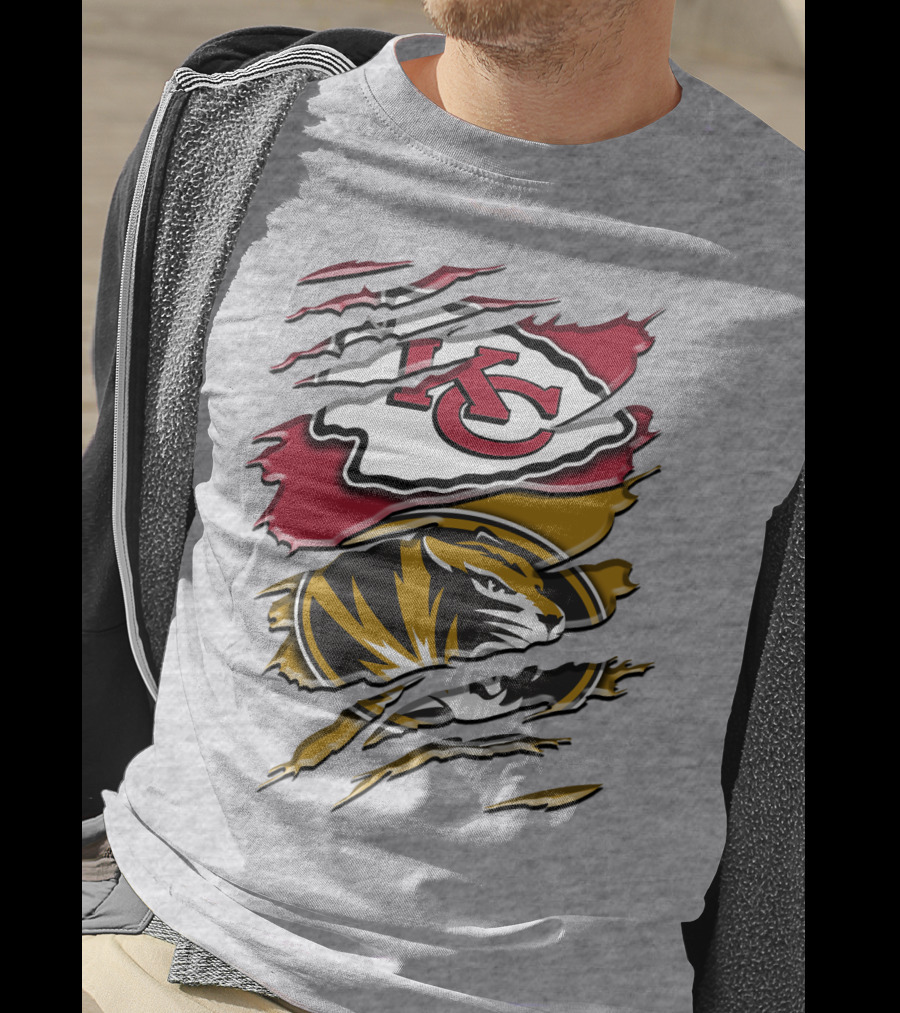 Kansas City Chiefs And Missouri Tigers Claw Logo Rah 039 T-Shirt