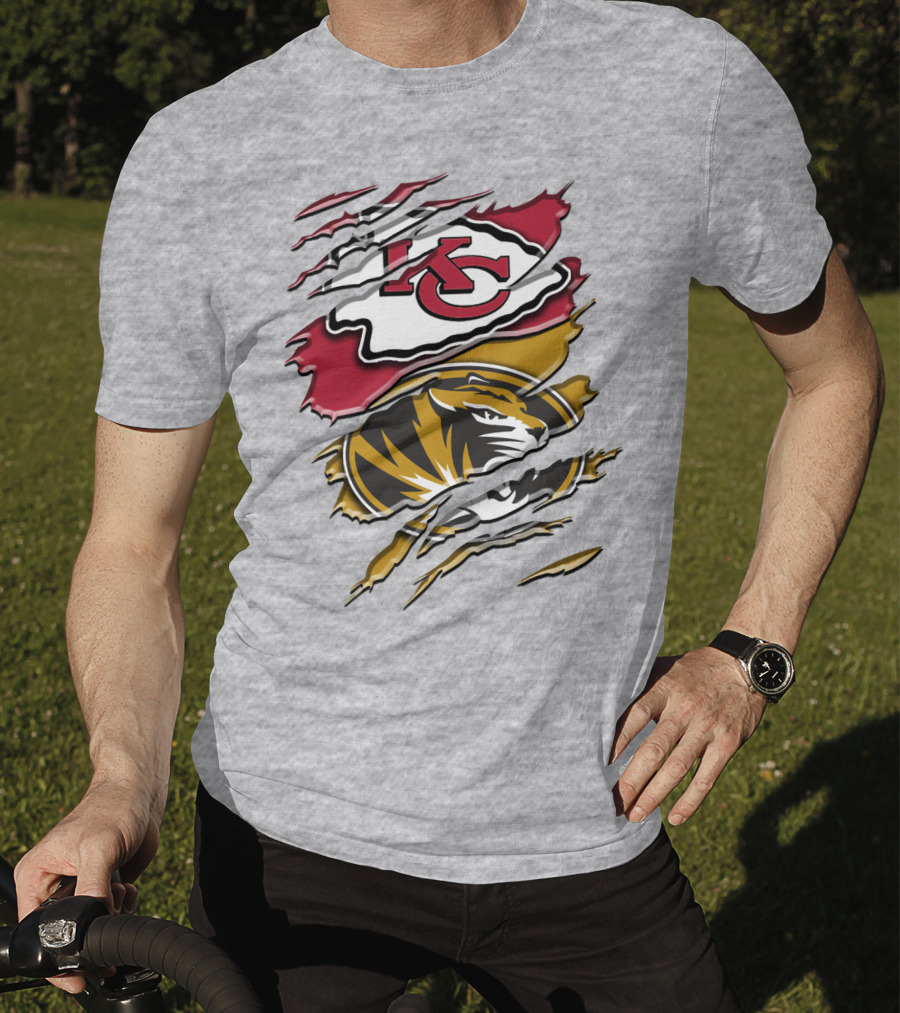 Kansas City Chiefs And Missouri Tigers Claw Logo Rah 039 T-Shirt