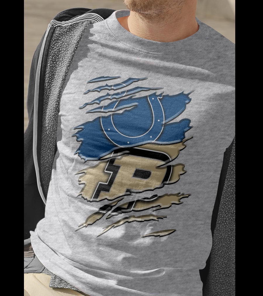 Indianapolis Colts Purdue Boilermakers Logo Mashup T-Shirt