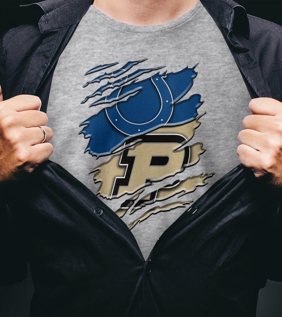Indianapolis Colts Purdue Boilermakers Logo Mashup T-Shirt
