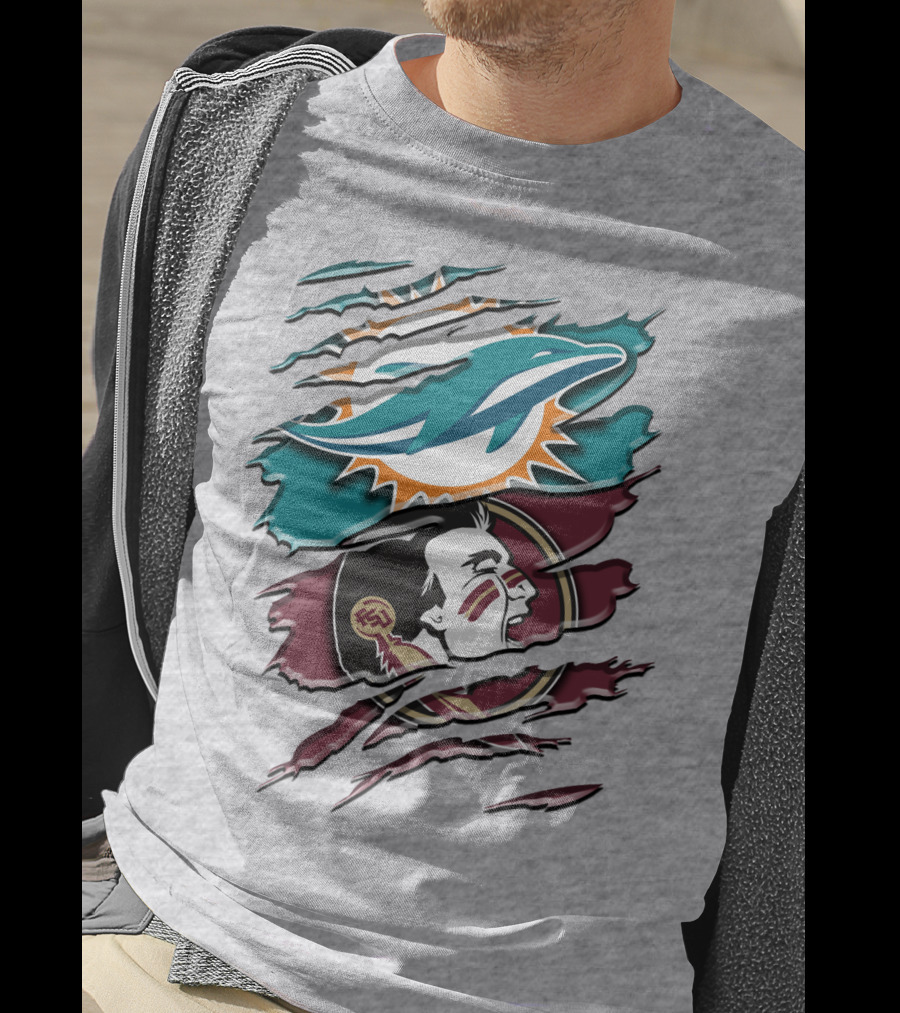 Dolphins Seminoles Fan Fusion T-Shirt