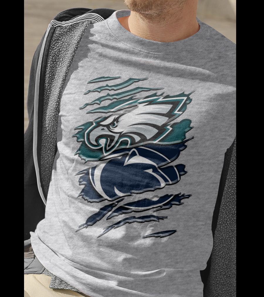 Philadelphia Eagles Penn State Nittany Lions Layered Claw Marks T-Shirt