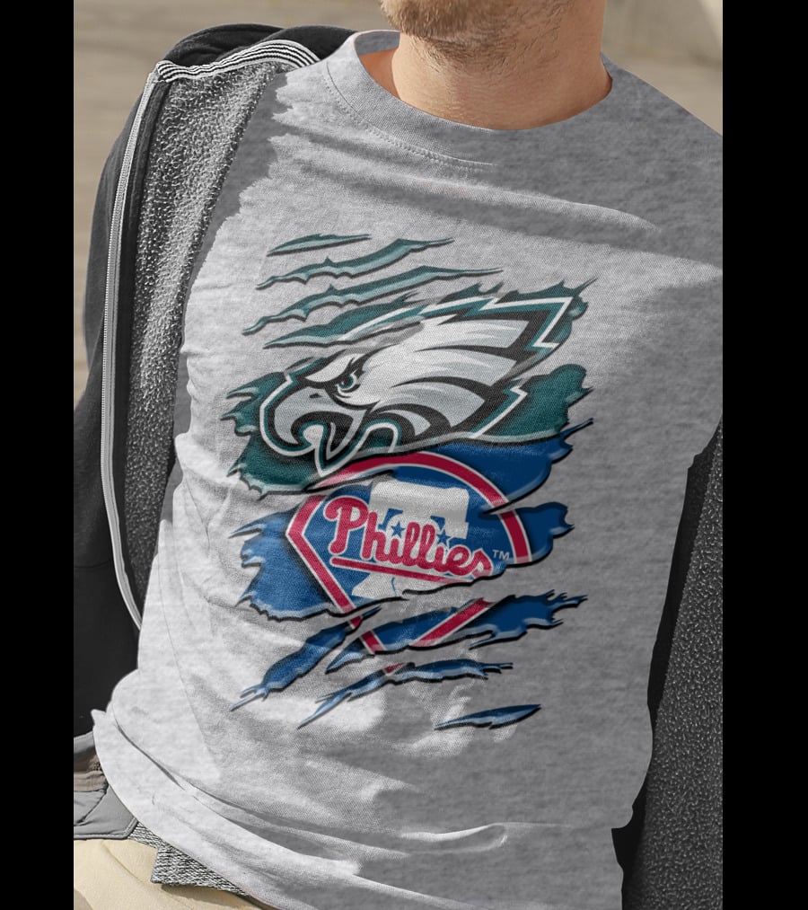 Philadelphia Eagles Phillies Logo Mashup T-Shirt
