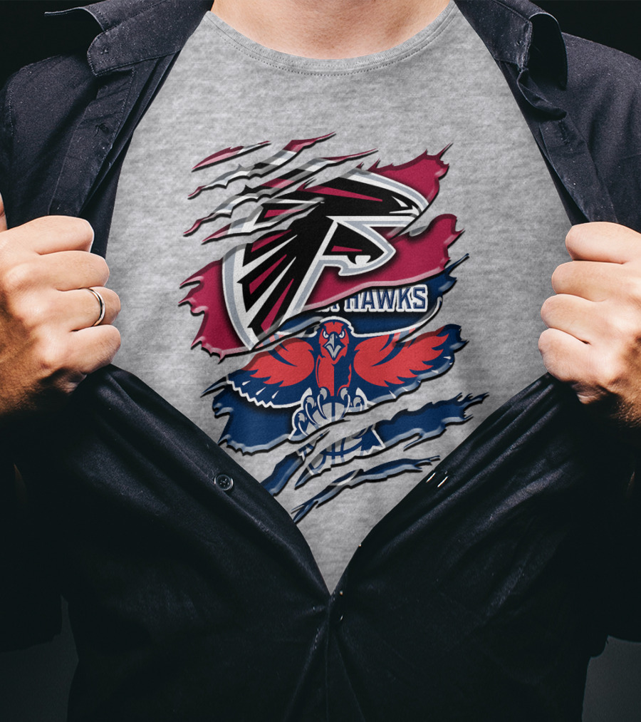 Atlanta Falcons And Hawks Logo Crossover Rah 060 T-Shirt