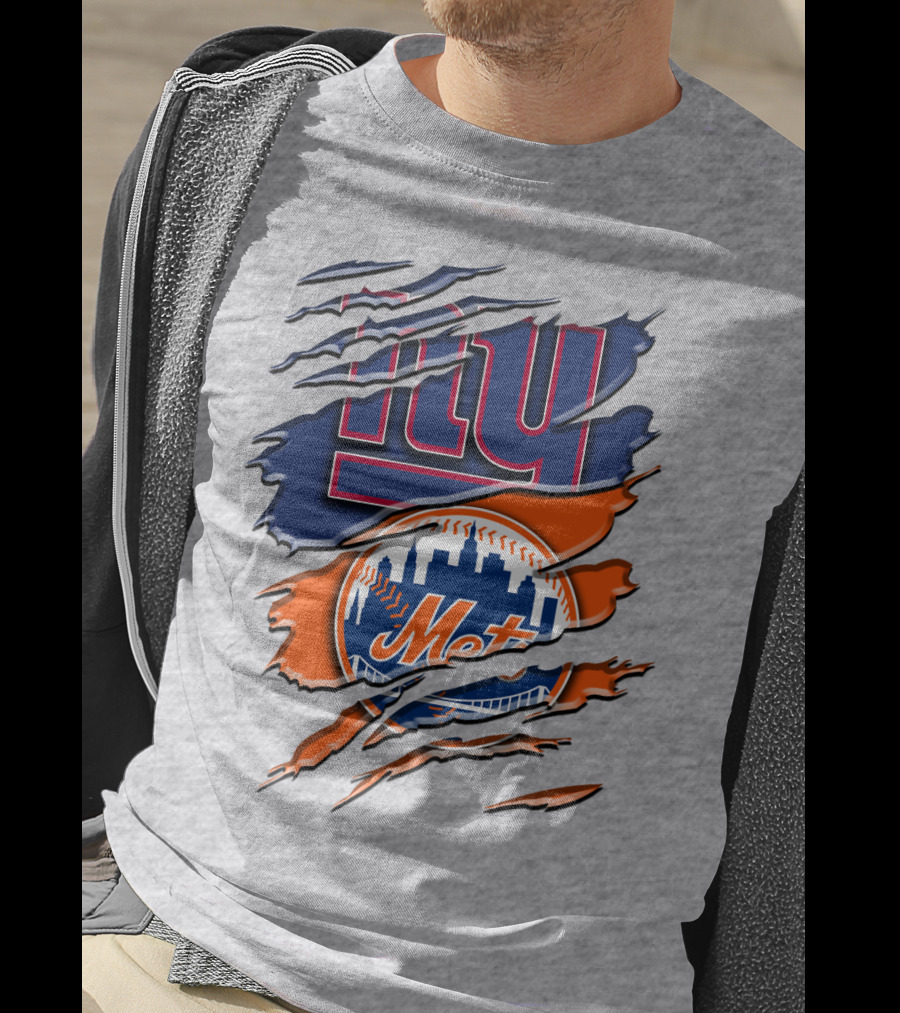 New York Giants Mets Logo Fusion T-Shirt