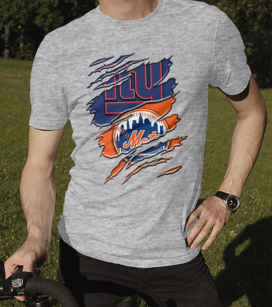 New York Giants Mets Logo Fusion T-Shirt