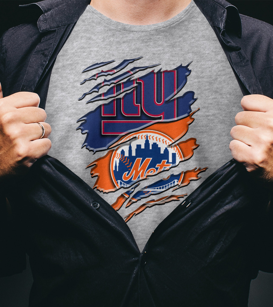 New York Giants Mets Logo Fusion T-Shirt