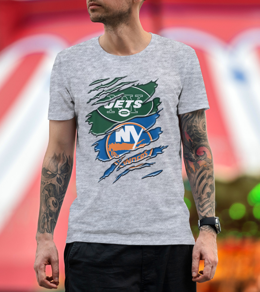 New York Jets Ny Islanders Crossover Rah 068 T-Shirt