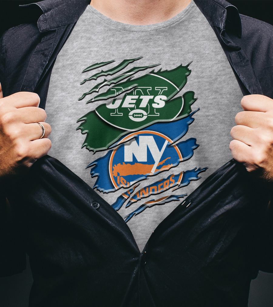 New York Jets Ny Islanders Crossover Rah 068 T-Shirt