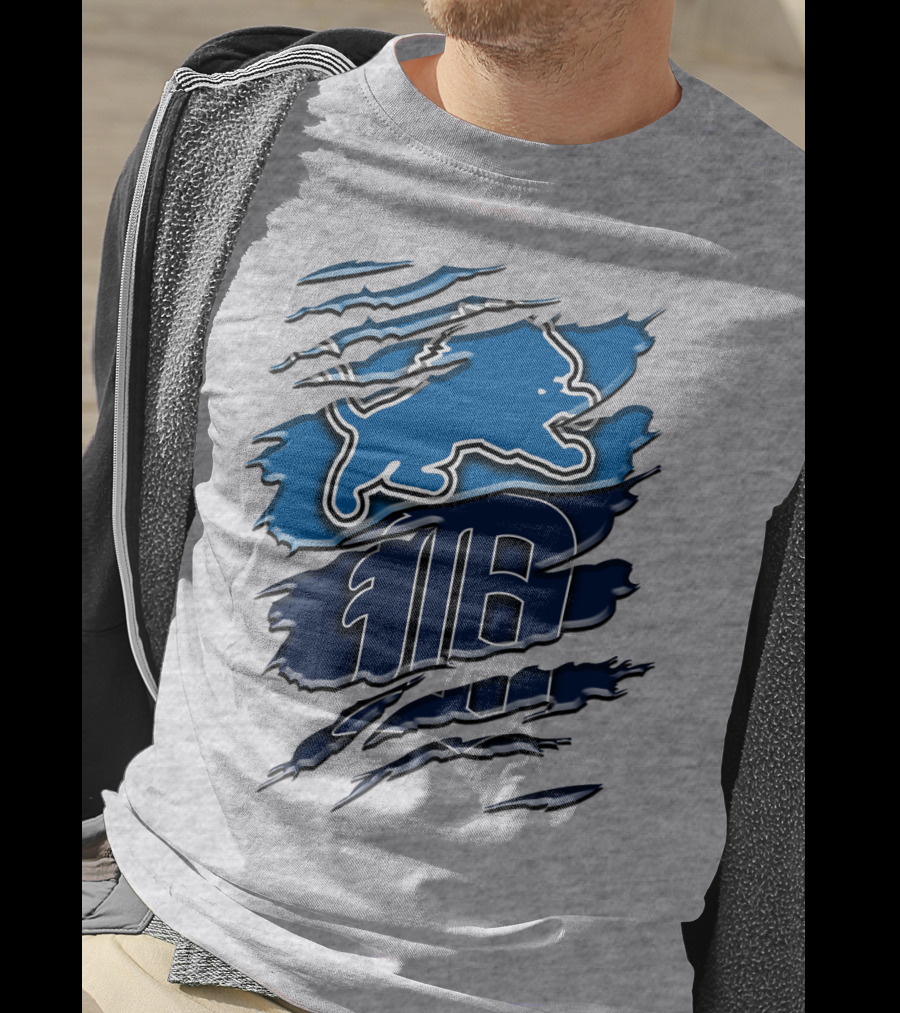 Detroit Lions Tigers Blue Rah 075 T-Shirt