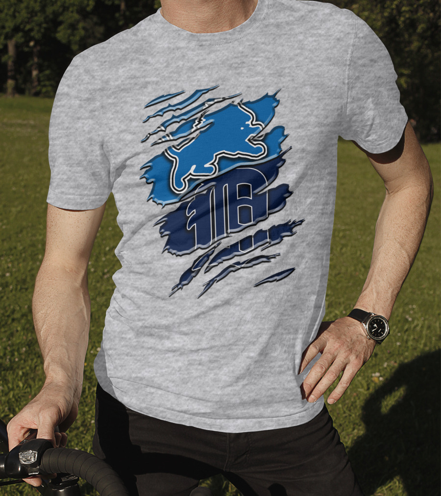 Detroit Lions Tigers Blue Rah 075 T-Shirt