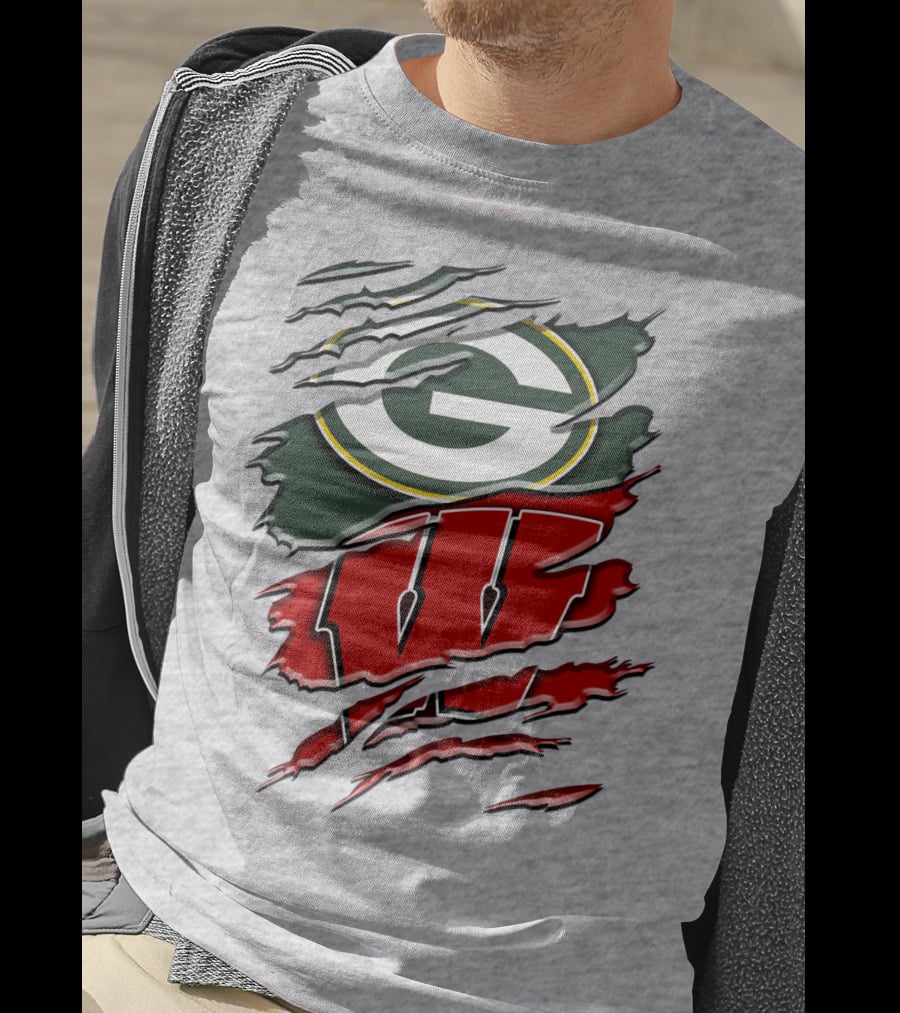 Green Bay Packers Wisconsin Badgers Claw Marks T-Shirt
