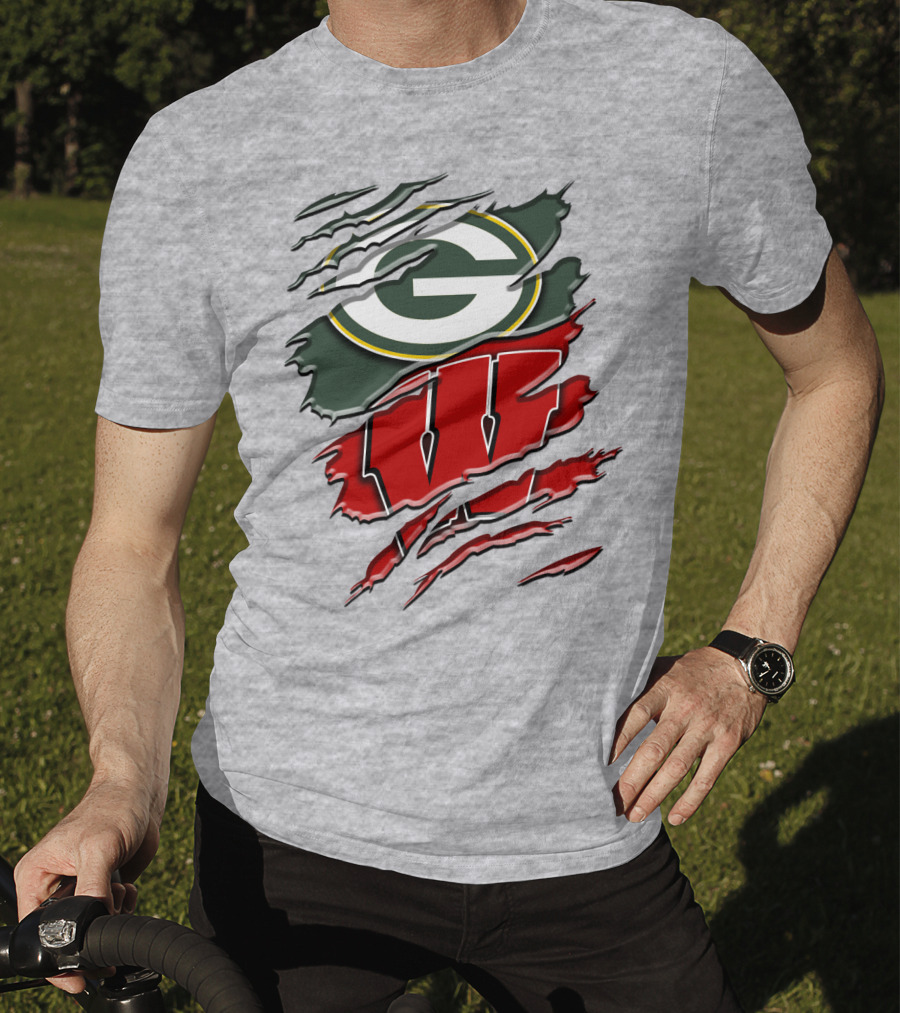 Green Bay Packers Wisconsin Badgers Claw Marks T-Shirt