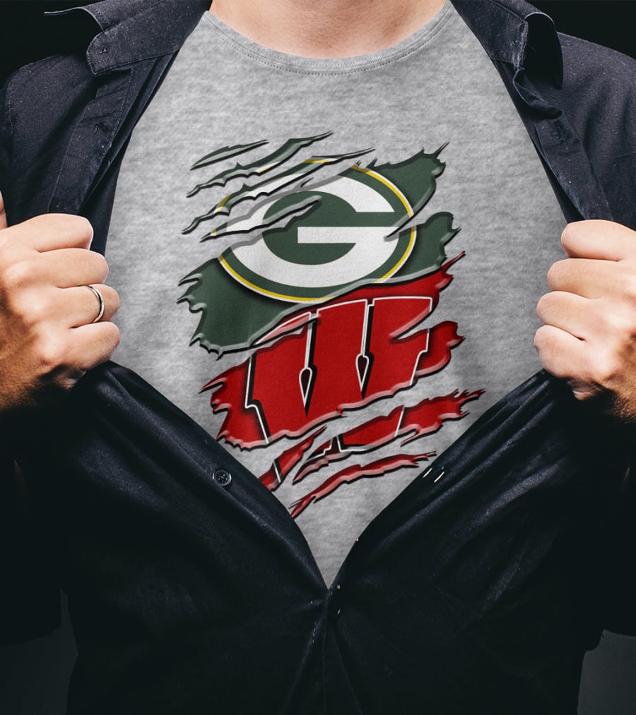 Green Bay Packers Wisconsin Badgers Claw Marks T-Shirt