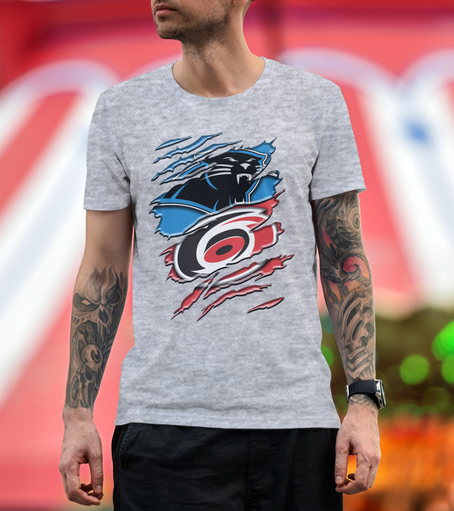 Carolina Panthers And Hurricanes Claw T-Shirt