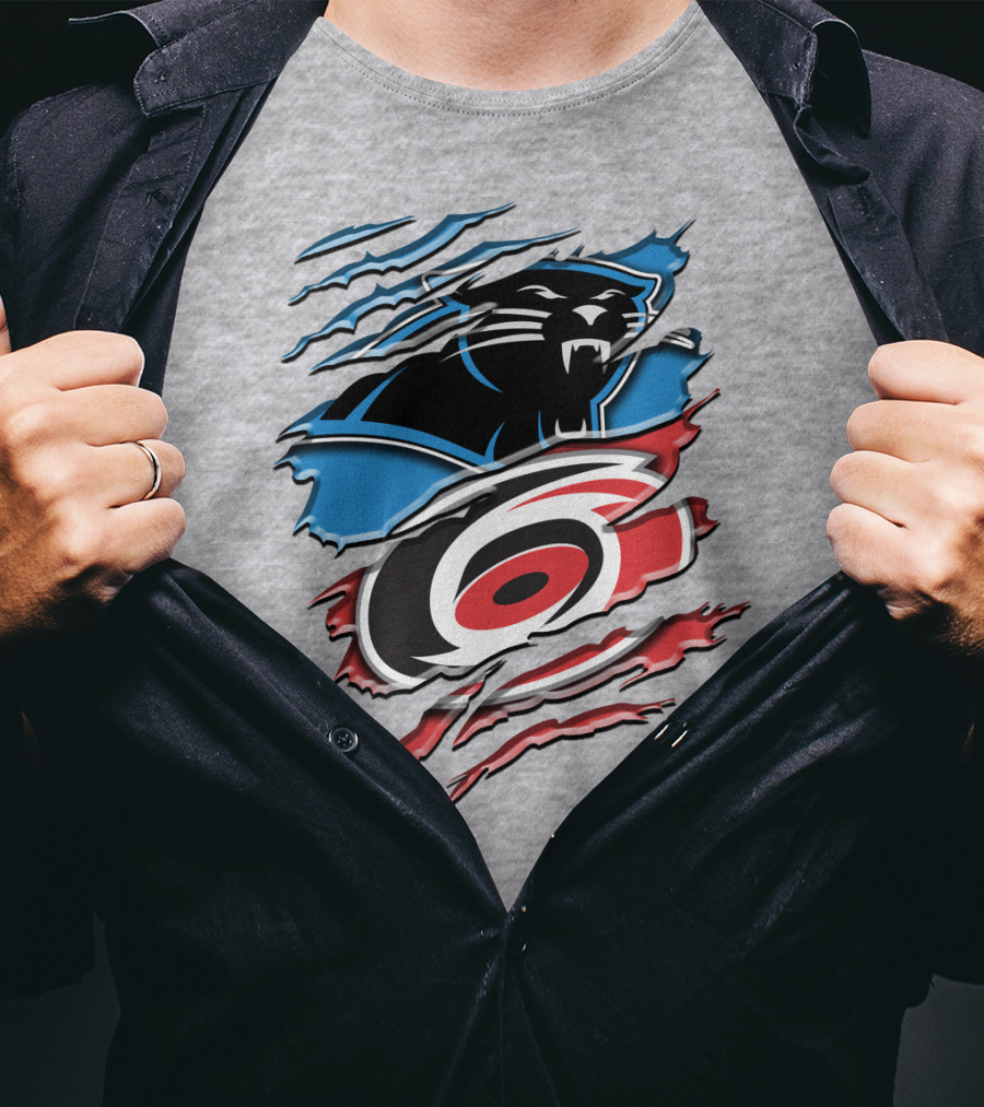 Carolina Panthers And Hurricanes Claw T-Shirt