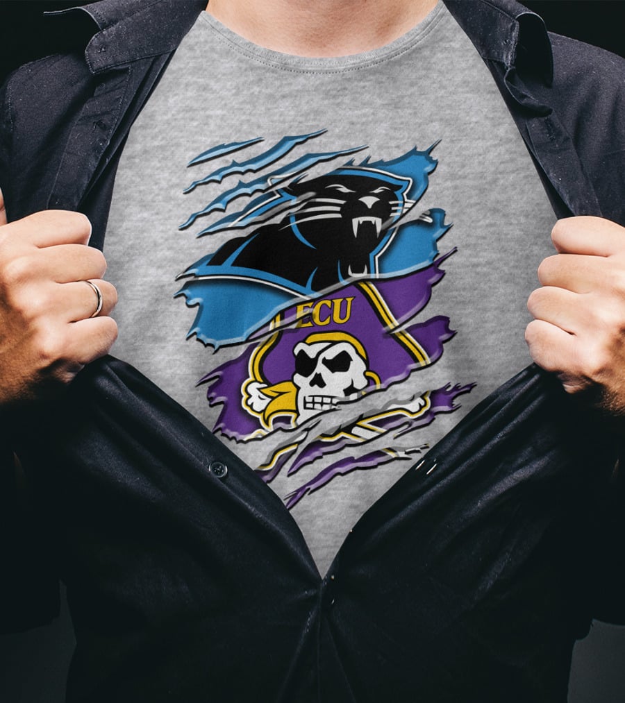 Carolina Panthers Ecu Pirates Rah T-Shirt