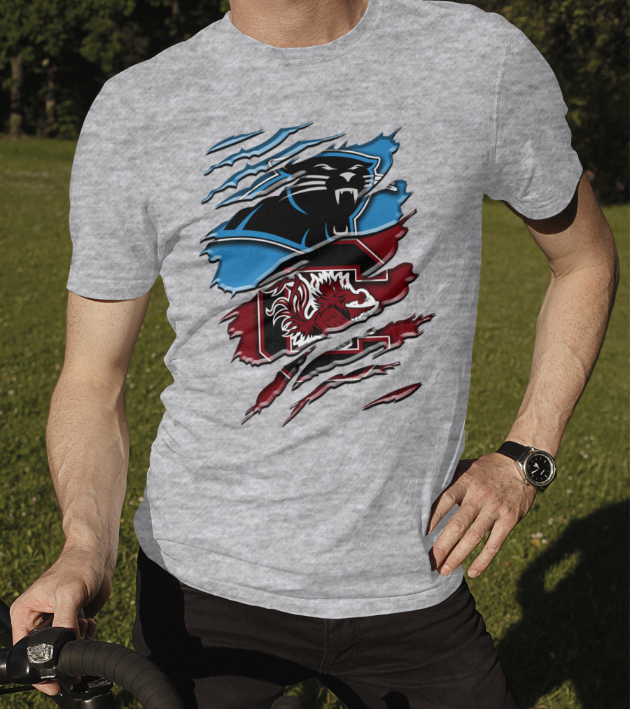 Carolina Panthers Gamecocks Ripped T-Shirt