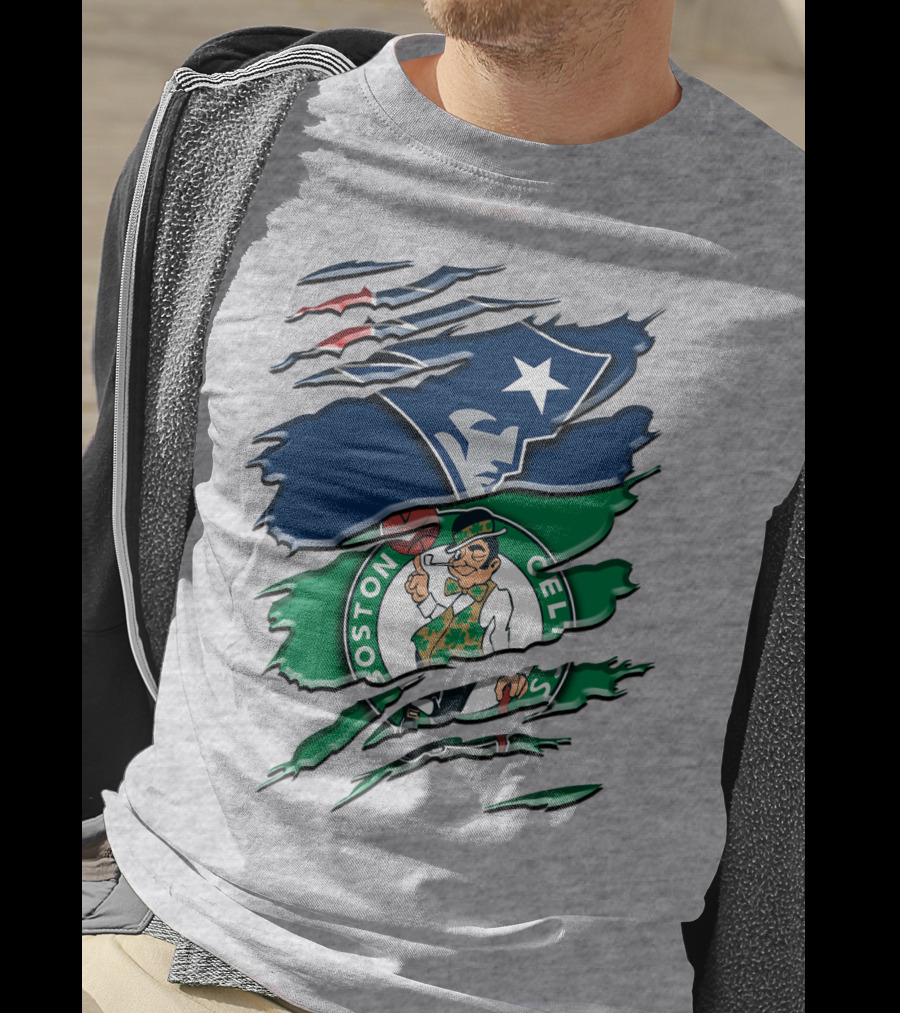 Patriots And Boston Celtics Logo Mashup Rah 090 T-Shirt