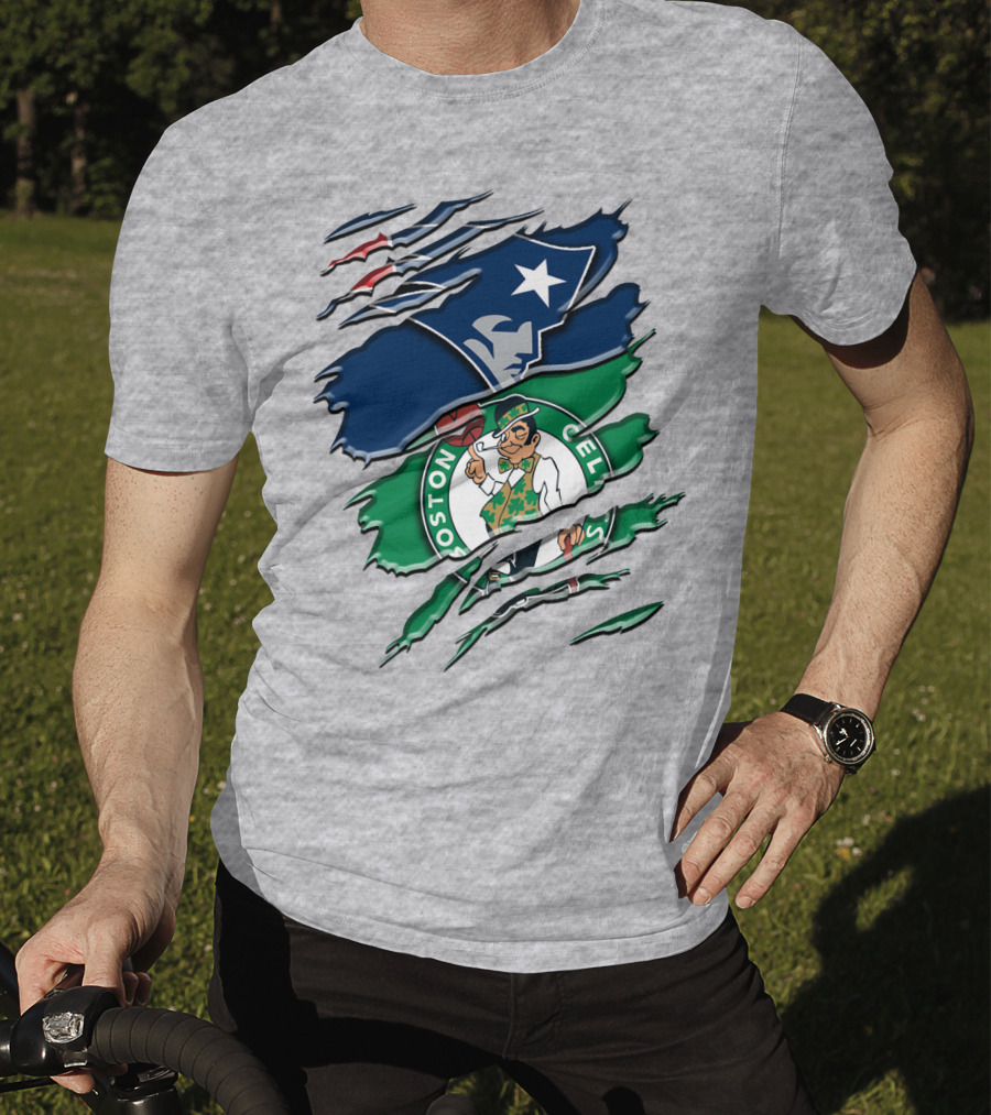 Patriots And Boston Celtics Logo Mashup Rah 090 T-Shirt