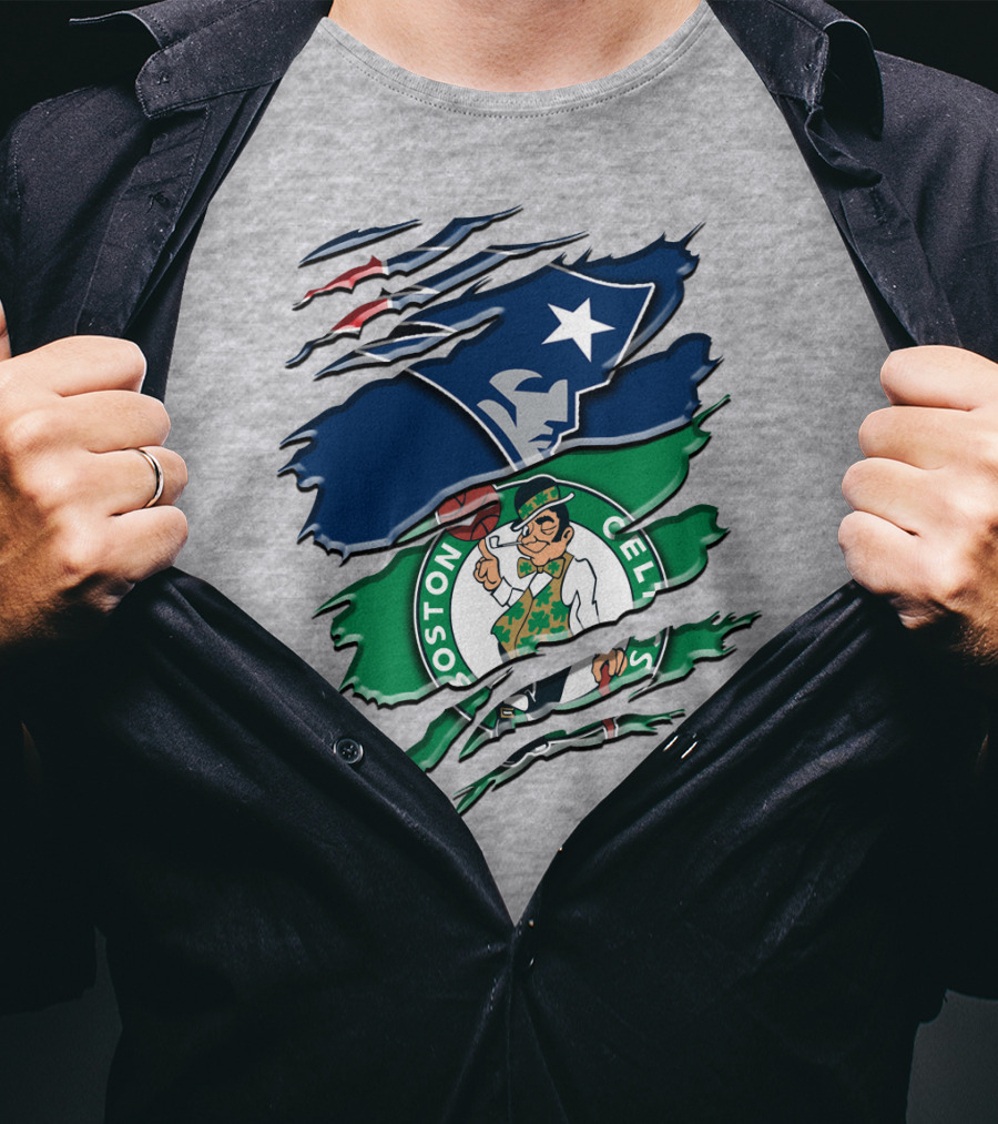 Patriots And Boston Celtics Logo Mashup Rah 090 T-Shirt