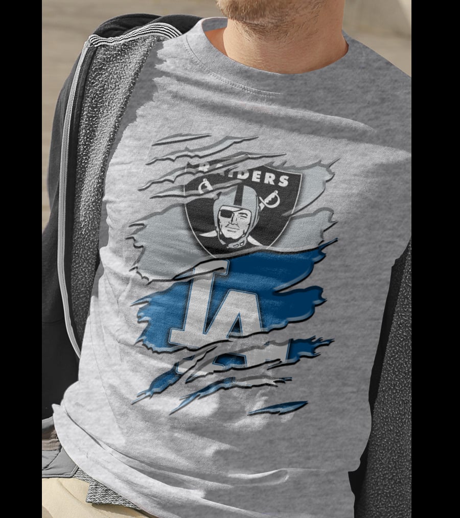 Raiders La Dodgers Crest Combination T-Shirt