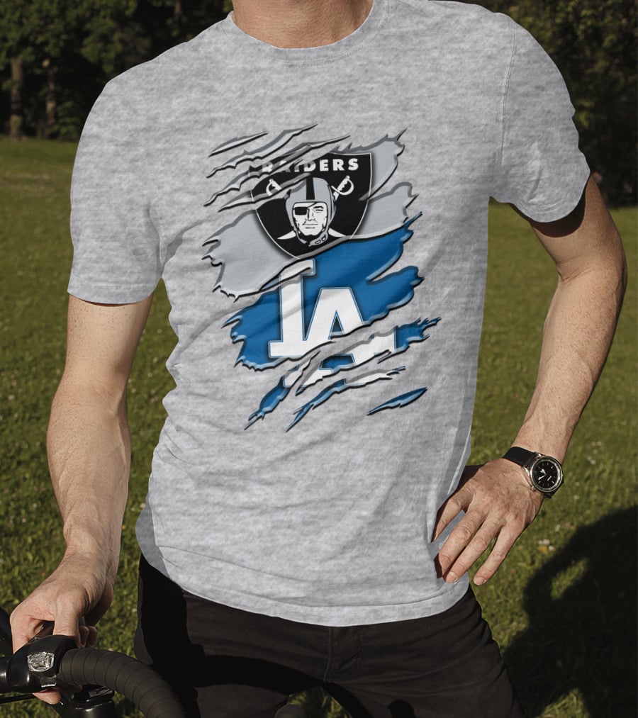 Raiders La Dodgers Crest Combination T-Shirt