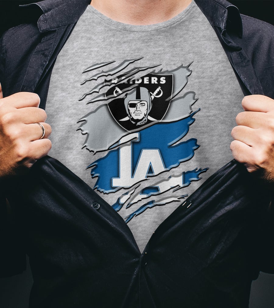 Raiders La Dodgers Crest Combination T-Shirt