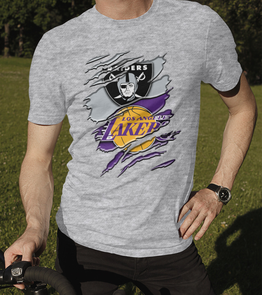 Raiders Los Angeles Lakers Rah 095 T-Shirt