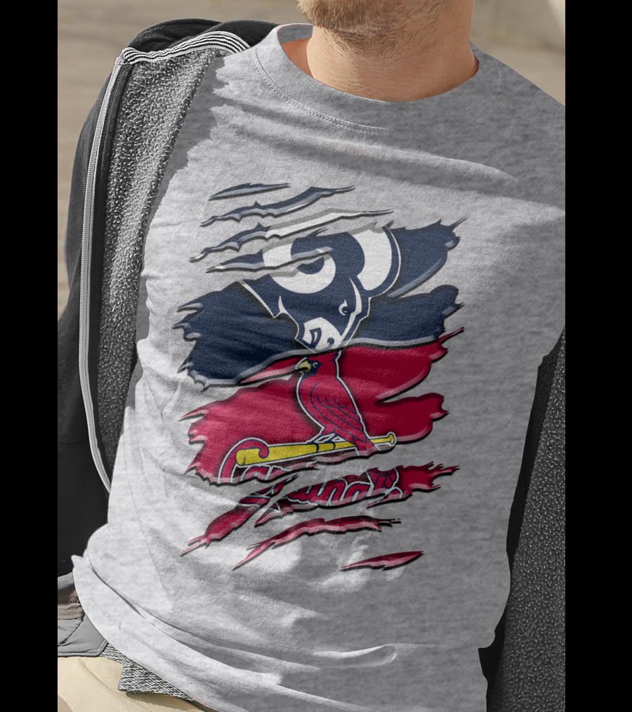 Rams Cardinals Fan Crossover T-Shirt