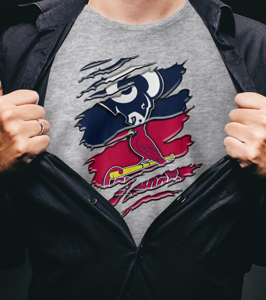 Rams Cardinals Fan Crossover T-Shirt