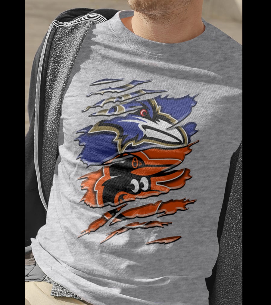 Baltimore Ravens Orioles Logo Mashup Rah 101 T-Shirt
