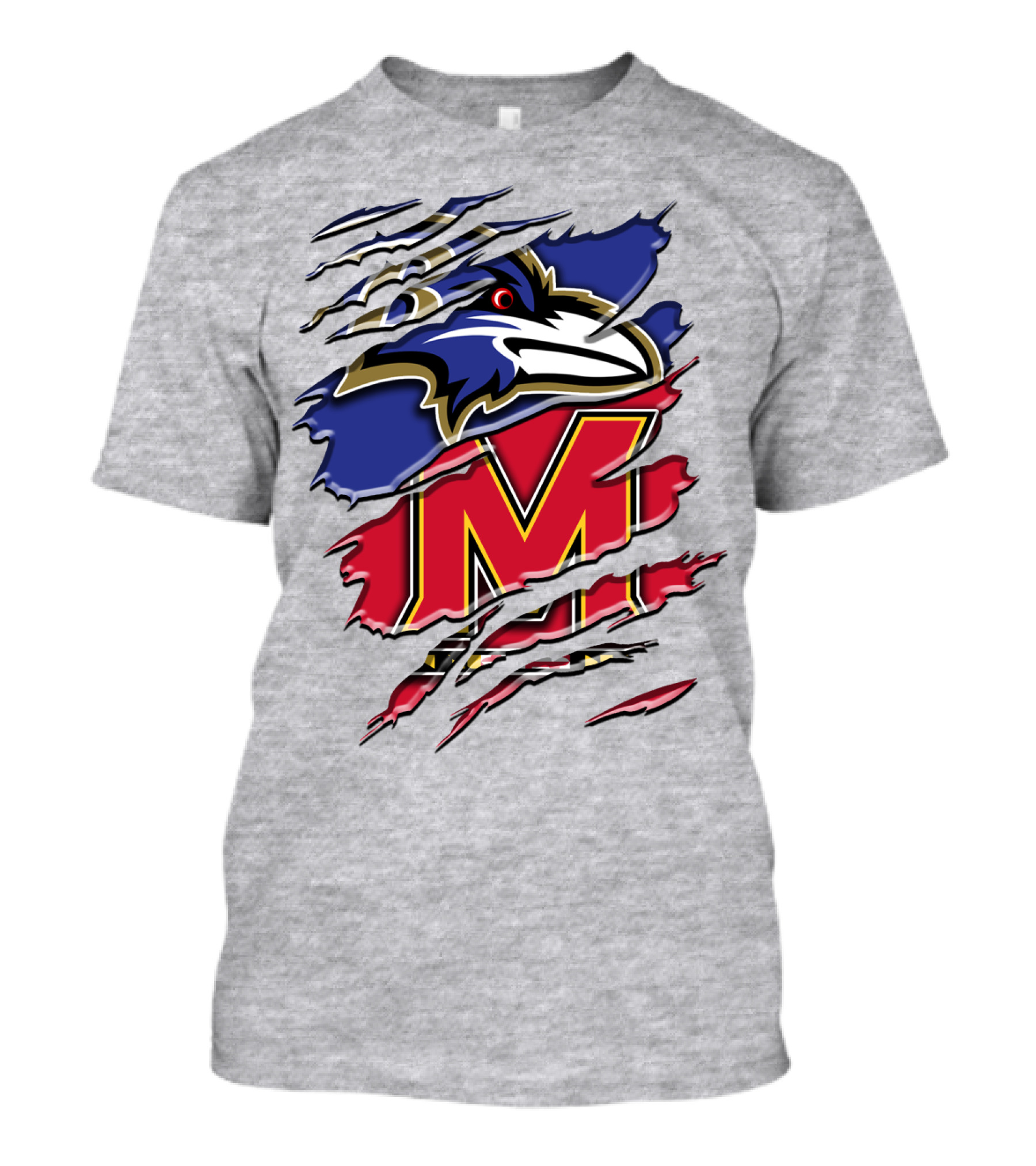 Baltimore Ravens Maryland Terrapins Mashup Rah 102 T-Shirt