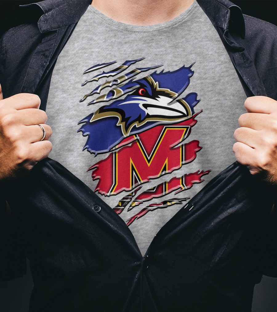 Baltimore Ravens Maryland Terrapins Mashup Rah 102 T-Shirt