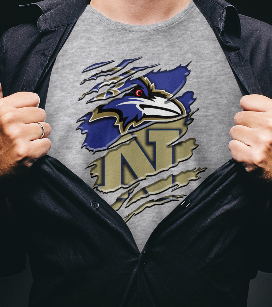 Baltimore Ravens Navy Midshipmen Rah 103 T-Shirt