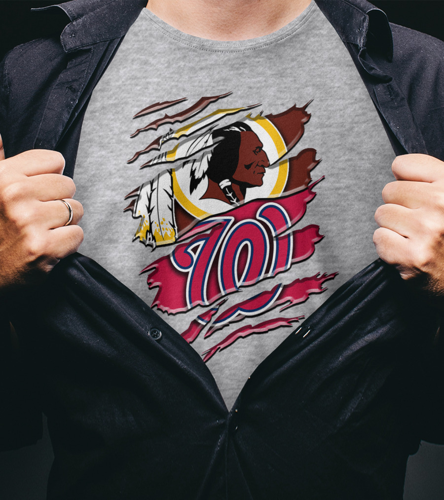 Washington Football Team And Nationals Logo Mashup Rah 105 T-Shirt