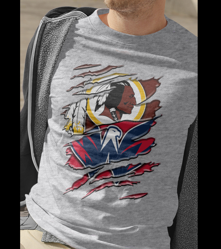 Washington Capitals And Washington Redskins Logo Mashup Rah 104 T-Shirt