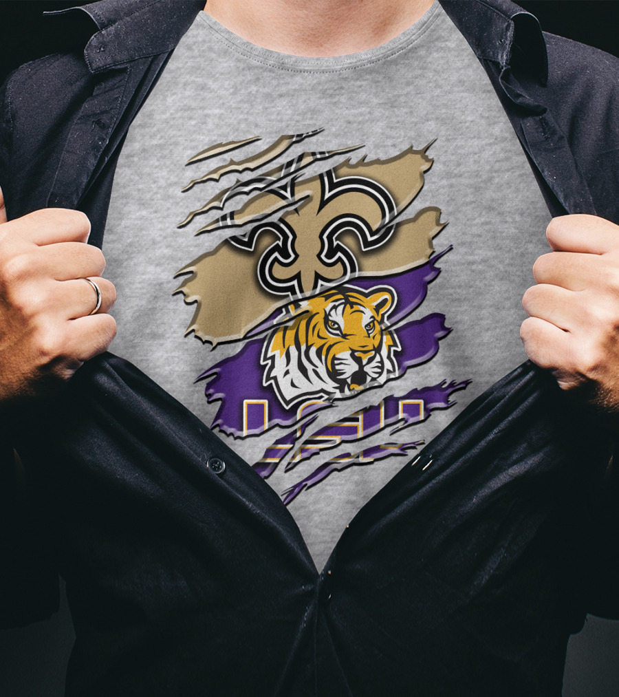 New Orleans Saints And Lsu Tigers Rah 107 T-Shirt