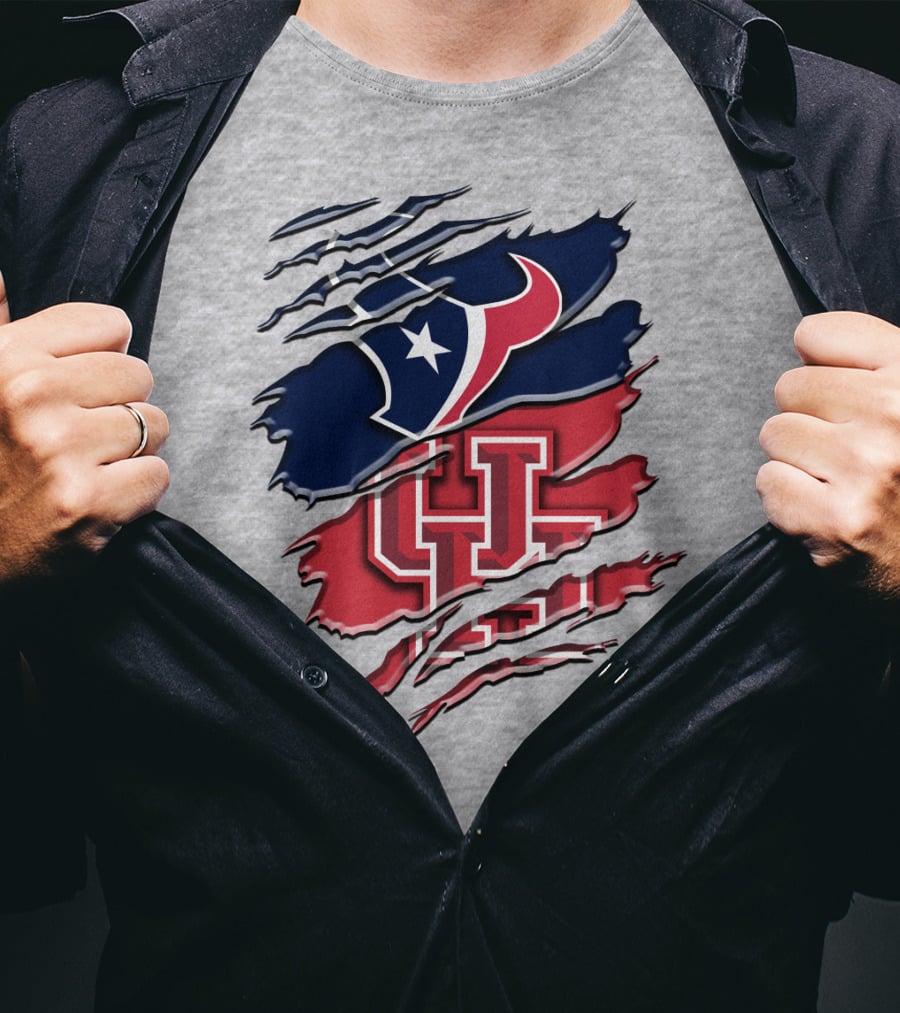 Houston Texans And University Of Houston Cougars Rah 117 T-Shirt