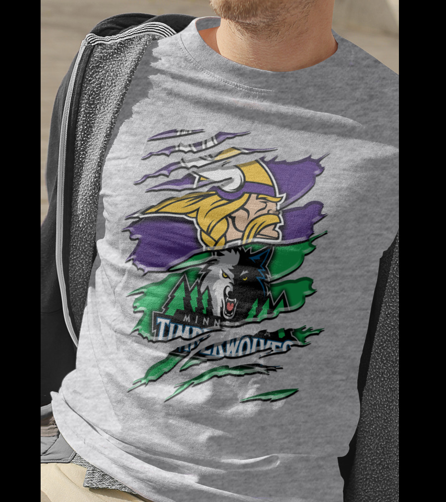 Minnesota Vikings Timberwolves Rah 134 Collaboration T-Shirt