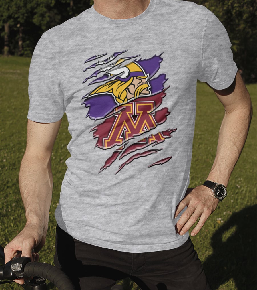 Minnesota Vikings And Golden Gophers Claw Marks Rah 133 T-Shirt