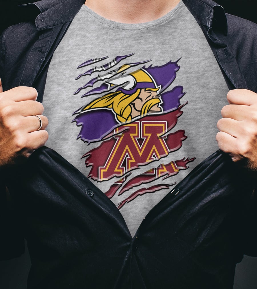 Minnesota Vikings And Golden Gophers Claw Marks Rah 133 T-Shirt